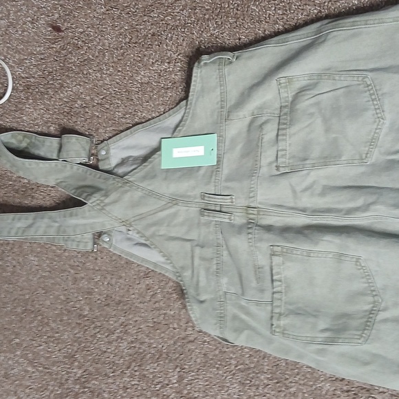 Light Olive Green Overalls Size Large - Picture 7 of 16